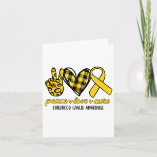 Peace Love Cure Childhood Cancer Awareness Leopard Card