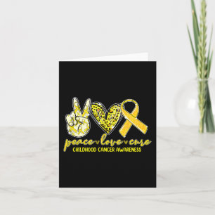 Peace Love Cure Childhood Cancer Awareness Leopart Card