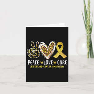 Peace Love Cure Childhood Cancer Awareness Leopart Card