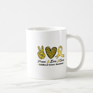 Peace Love Cure Childhood Cancer Awareness Leopart Coffee Mug
