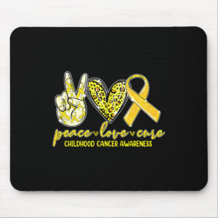 Peace Love Cure Childhood Cancer Awareness Leopart Mouse Pad