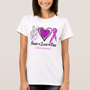 Peace Love Cure Crohn's Disease Awareness T-Shirt
