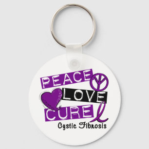 PEACE LOVE CURE CYSTIC FIBROSIS KEYCHAIN