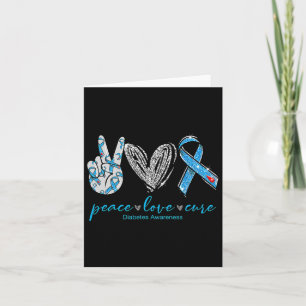 Peace Love Cure Diabetes Awareness 2  Card