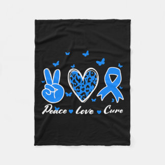 Peace Love Cure Diabetes Awareness Men Women Kids  Fleece Blanket