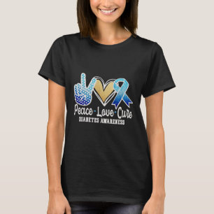 Peace Love Cure Diabetes Awareness T-Shirt
