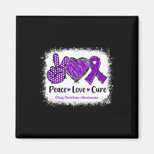 Peace Love Cure Drug Overdose Awareness Purple Rib Magnet