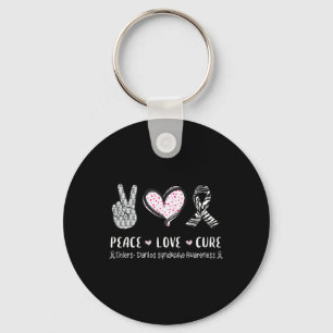 Peace Love Cure Ehlers-danlos Syndrome Awareness M Keychain