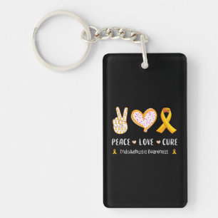 Peace Love cure Endometriosis awareness for men Keychain