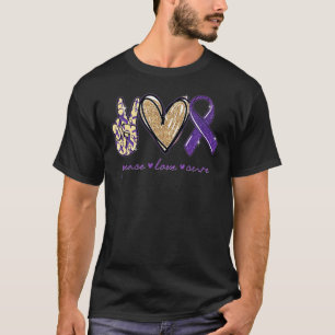 Peace Love Cure Epilepsy Awareness Ribbon Warrior T-Shirt
