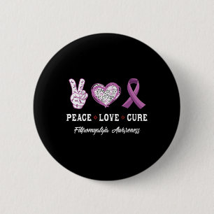 Peace Love Cure Fibromyalgia Awareness Men Women K 2 Inch Round Button