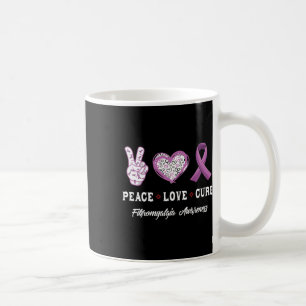 Peace Love Cure Fibromyalgia Awareness Men Women K Coffee Mug