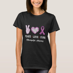 Peace Love Cure Fibromyalgia Awareness Men Women K T-Shirt