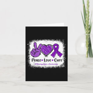 Peace Love Cure Fibromyalgia Awareness Purple Ribb Card