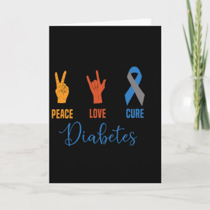 Peace Love Cure Grey Blue Ribbon Type 1 Vintage Di Card