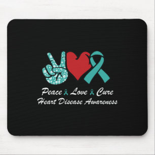 Peace Love Cure Heart Disease Awareness Chd Suppor Mouse Pad