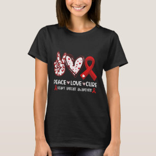 Peace Love Cure Heart Disease Awareness Men Women T-Shirt