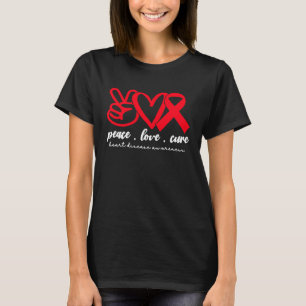 Peace Love Cure Heart Disease Awareness Month For T-Shirt