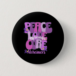 Peace Love Cure Heimerheimers Purple Ribbon End He 2 Inch Round Button