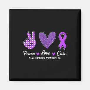 Peace Love Cure Heimers Awareness Magnet