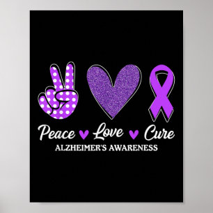 Peace Love Cure Heimers Awareness Poster
