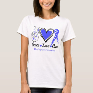 Peace Love Cure Huntington's Disease Awareness T-Shirt