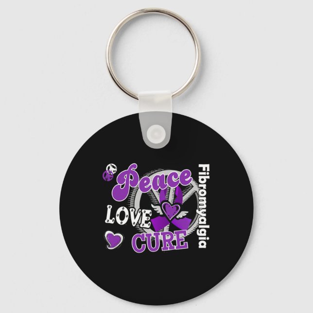 Peace Love Cure  Keychain (Front)