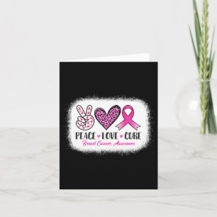 Peace Love Cure Leopard Breast Cancer Awareness Card