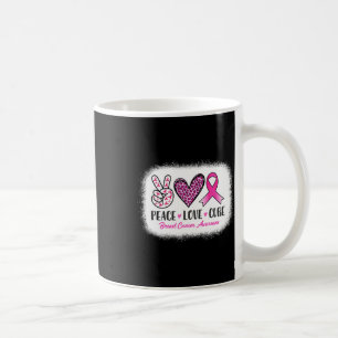 Peace Love Cure Leopard Breast Cancer Awareness  Coffee Mug