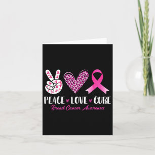Peace Love Cure Leopard Breast Cancer Awareness Ri Card