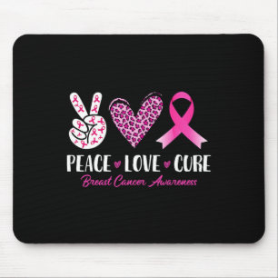 Peace Love Cure Leopard Breast Cancer Awareness Ri Mouse Pad