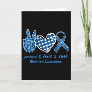 Peace Love Cure Leopard Diabetes Awareness Survivo Card