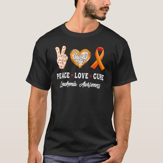 Peace Love Cure Leukaemia Awareness Costume T-Shirt (Front)