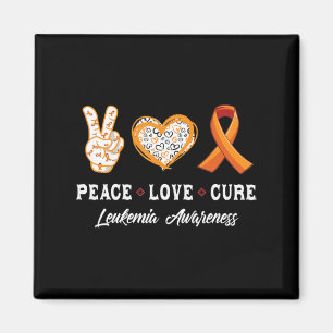 Peace Love cure Leukaemia awareness men women kids Magnet