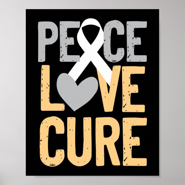 Peace Love Cure Lung Cancer Awareness Poster (Front)