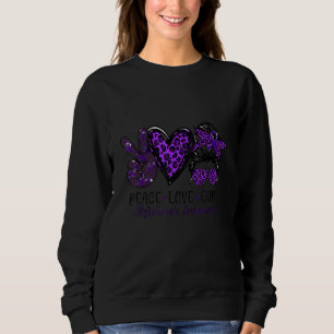 Peace Love Cure Lupus Awareness Messy Bun Lupus Le Sweatshirt