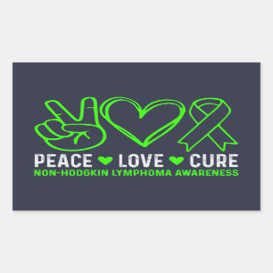 Peace Love Cure Lymphoma Awareness Support Sticker