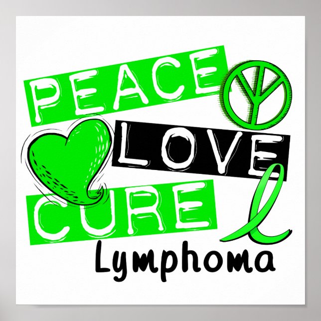 Peace Love Cure Lymphoma Poster (Front)