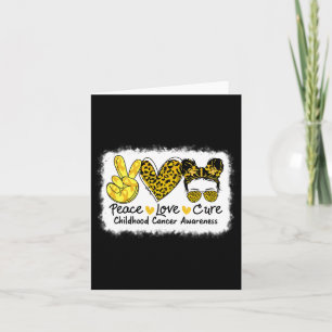 Peace Love Cure Messy Bun Childhood Cancer Awarene Card
