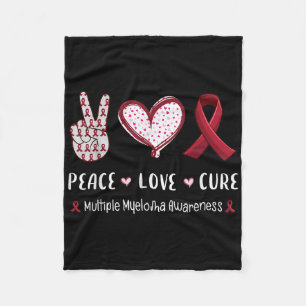 Peace Love Cure Multiple Myeloma Awareness Men Wom Fleece Blanket