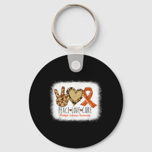 Peace Love Cure Multiple Sclerosis Awareness Ms Wa Keychain