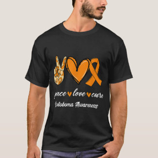 Peace Love Cure Orange Ribbon Coloboma Awareness G T-Shirt