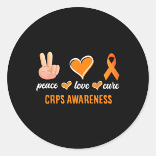 Peace Love Cure Orange Ribbon Rsd Crps Awareness  Classic Round Sticker