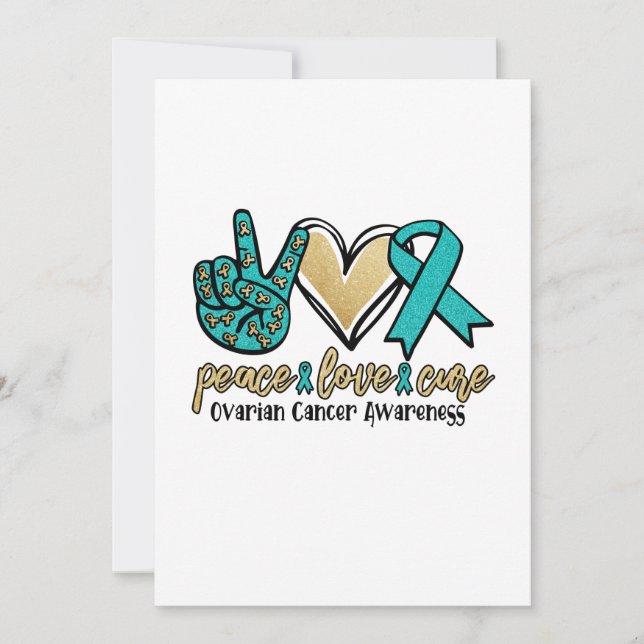 Peace Love Cure Ovarian Cancer Awareness Save The Date (Front)