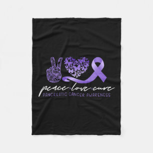 Peace Love Cure Pancreatic Cancer Awareness 1  Fleece Blanket