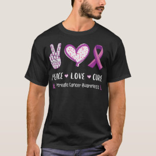 Peace Love cure Pancreatic cancer awareness men wo T-Shirt
