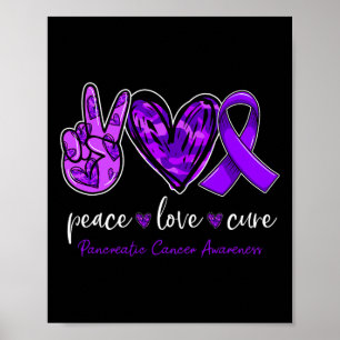 Peace love cure Pancreatic Cancer Awareness month Poster