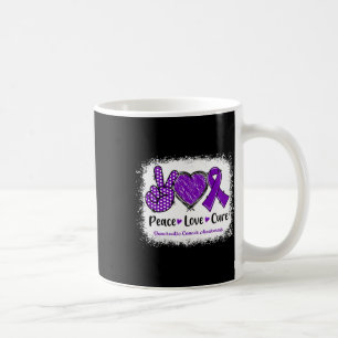 Peace Love Cure Pancreatic Cancer Awareness Purple Coffee Mug