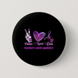 Peace Love Cure Pancreatic Cancer Awareness Women' 2 Inch Round Button