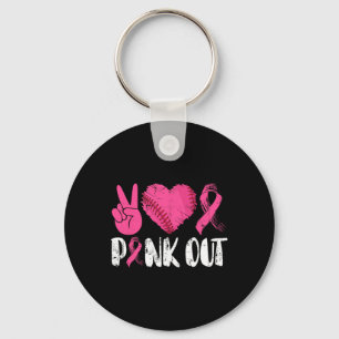 Peace Love Cure Pink Out Breast Cancer Bysebyll By Keychain